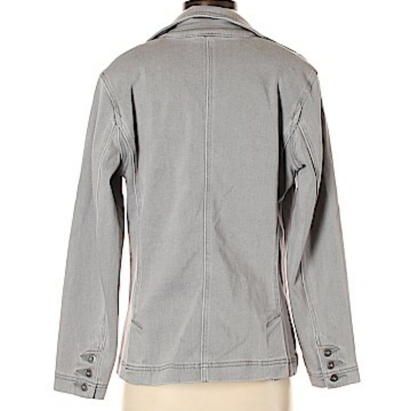 Gray denim jacket Dg^2 By Diane Gilman Blazer - Picture 2 of 2